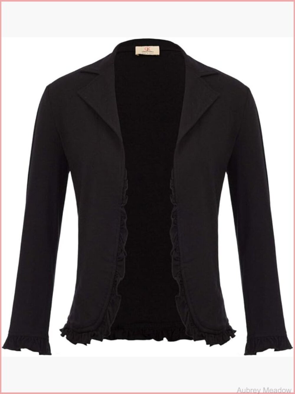 3/4 Sleeve Cropped Blazer Lightweight Open Front Cotton Cardigan Jacket